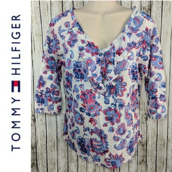 Tommy Hilfiger Tops - Tommy Hilfiger ruffled floral blouse - S